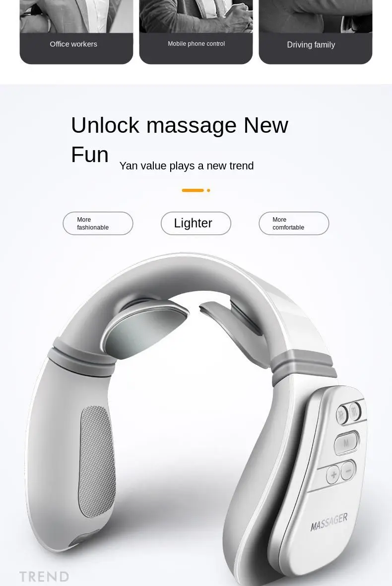 Inteligente sem Fio de Aquecimento Alívio da Dor Pulso Pescoço Massageador Dezenas Ferramenta Cuidados Saúde Relaxamento Carregamento Usb Cervical Ems 10 Cheap Instrumento Da Massagem Da garganta