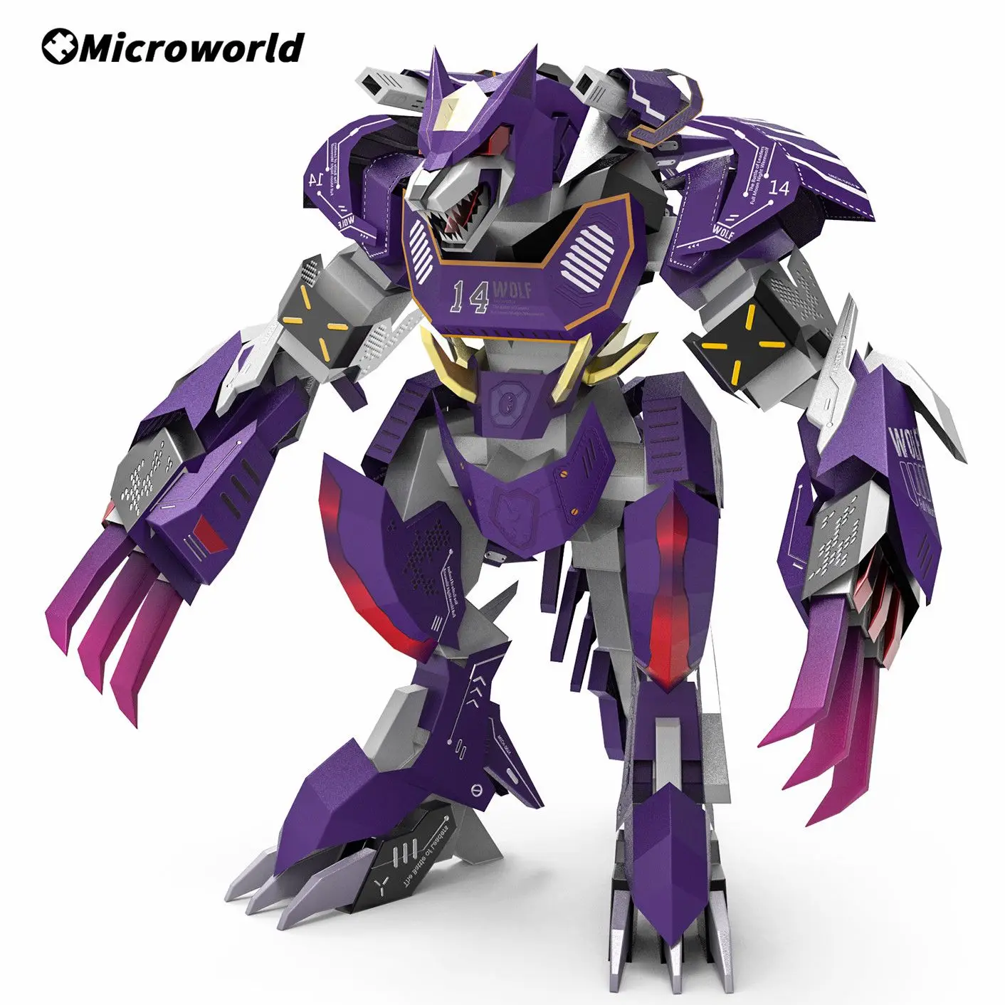 Microworld 3D Metal DIY Animal Puzzle Werewolf Model Kits Jigsaw Christmas Birthday Gifts For Teen Adult Desktop Decoration Toys 3