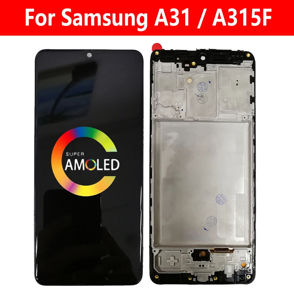 Super AMOLED для Samsung Galaxy A31 LCD 2020 A315F дисплей с рамкой A315 LCD SM-A315F/DS ЖК сенсорный экран дигитайзер в сборе