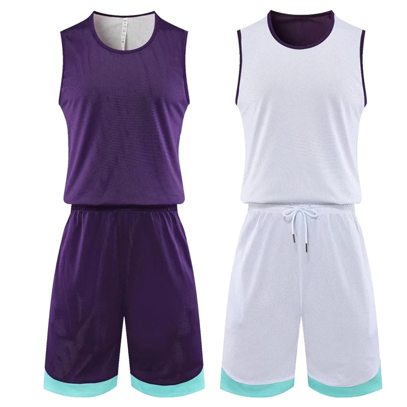 Reversible Basketball Jersey Sets Kids Basketball Uniforms kits Child Boys Girls Sports Clothing Men Double-side Sportswear kids sports suit men sports suit