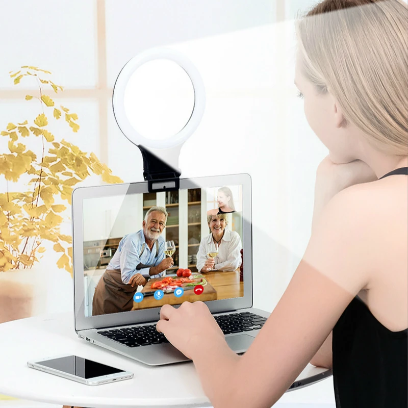 Live Photo Studio Light Set Dimmable светодиодный осветительный прибор для селфи для телефона iPhone Makeup Fill Light