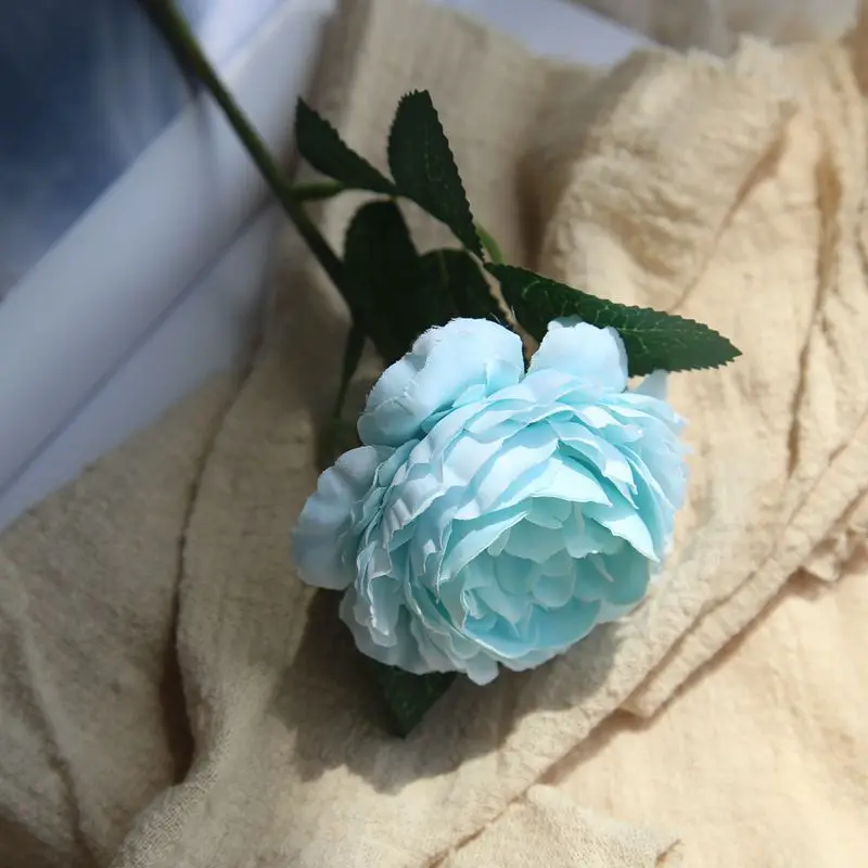 K003 28 см Высокое качество искусственная Роза свадебный дом искусственные шелковые цветы для украшения День Святого Валентина Рождественские декоративные - Цвет: blue