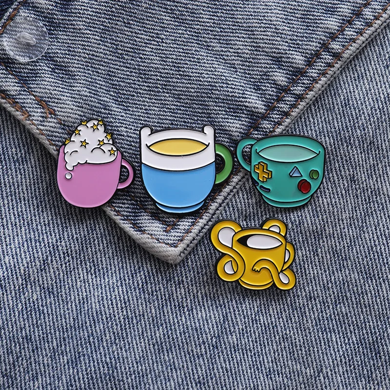 

European and American creative animation alloy drop oil brooch cute cartoon enamel top grade badge Cowboys shirt lapel pin