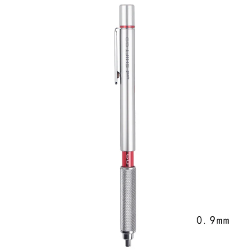 09mm Silver Комплект из 3 предметов Mitsubishi Uni M3/M4/M5/M7/M9-1010 0,3/0,4/0,5/0,7/0,9 мм механический карандаш переноса трубы металлический замок ручка офисные и школьные принадлежности - Цвет: 09mm Silver