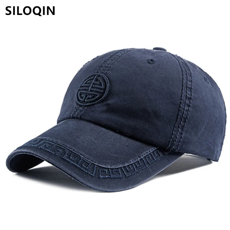 

SILOQIN Adjustable Size 100% Cotton Baseball Caps For Men Women Snapback Cap Couple Hat New Casual Men Brands Cap Women's Hats