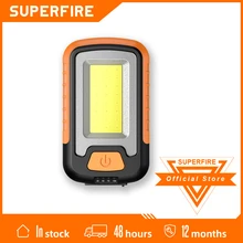 

SUPERFIRE G21 COB Rechargeable Work Light Portable Flashlight Waterproof Camping Lantern Hook Design with Power Display