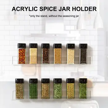 

Kitchen Rack Shelf Acrylic Spice Rack Wall Mount Organizer Transparent Shelves Strong Sturdy Space-saving For Kitchen
