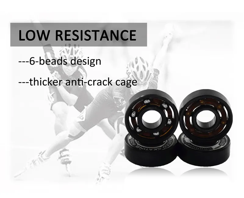 Speed Bearing 6-beads Smooth Lubricated High Quality ABEC-11 Level ILQ-11 Skating Bearing for Roller Patines 608RS Pro 8 pieces