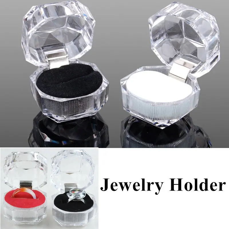 

1PC Transparent Earring Ring Display Case Storage Organizer Box Wedding Jewelry Holder Package Boxes Gifts Storage