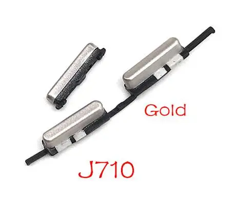 J710 Gold 2 шт./лот, Боковая кнопка для samsung S3 S7 край J5 J7 J510 J710/J5 J7 J730 J530 Мощность вкл/выкл кнопка громкости для клавиатуры Запчасти - Цвет: J710 Gold