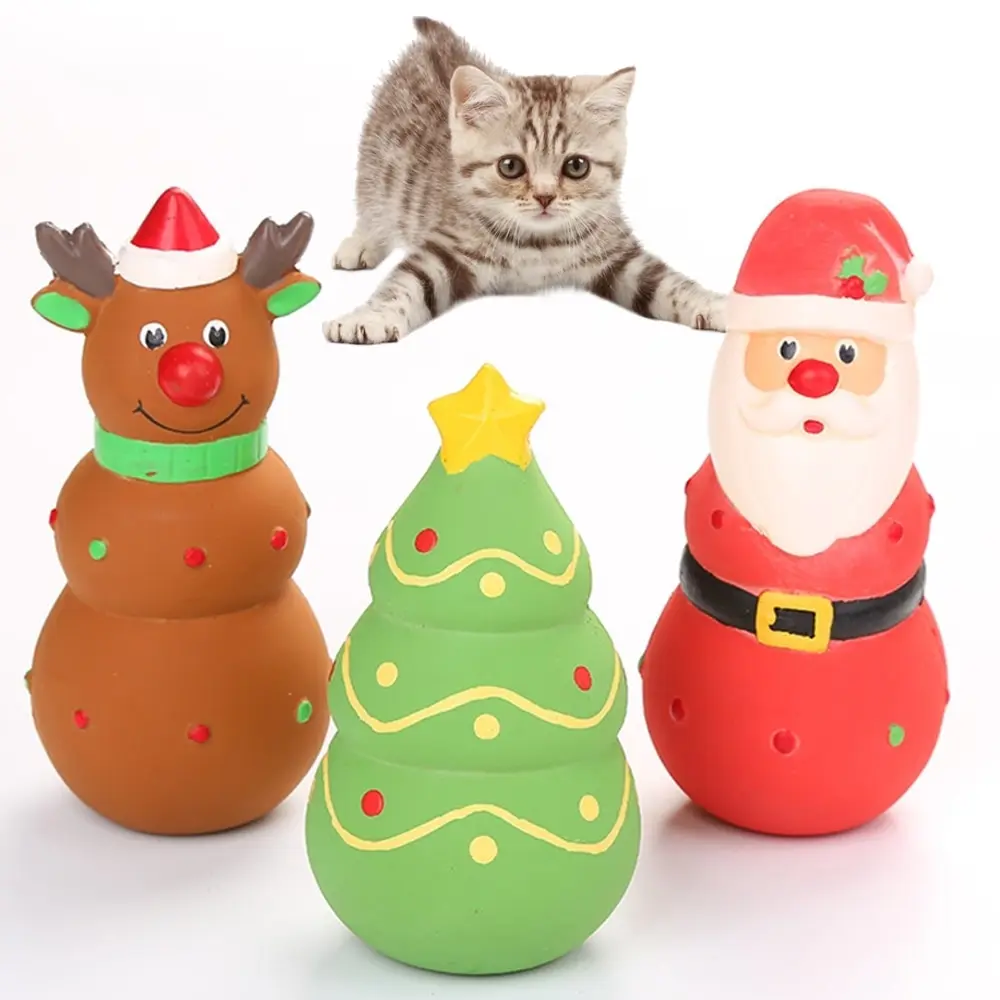 

1Pcs Dog Rubber Toy Christmas Santa Claus Dog Toy Puppy Chew Toy For Pet Dog Toys For Small Dogs