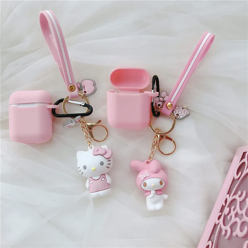 Японская Милая мультяшная гарнитура чехол для AirPods Cinnamoroll Melody Kuromi Buzz Toy беспроводной Bluetooth наушники чехол s с подвеской