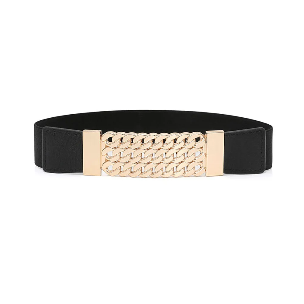 [AETRENDS] Women Elastic Stretchy Retro Wide Waist Cinch Belt D-0116 - Цвет: Black