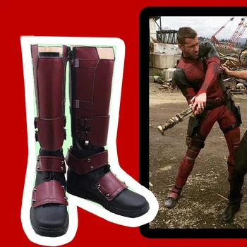 

Movie Deadpool Wade Wilson Boots Cosplay Shoes Red Boots Custom Made Shoes