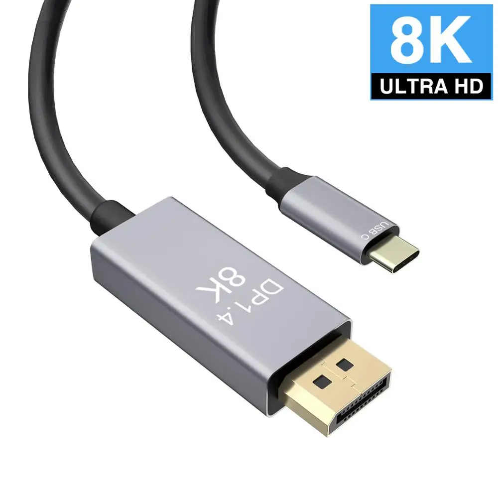 

USB C to DisplayPort Cable 8K@30Hz 4K@144Hz 7680x4320 HDTV Adapter for New MacBook 2017 2018 Dell XPS (1m 2m 3M)