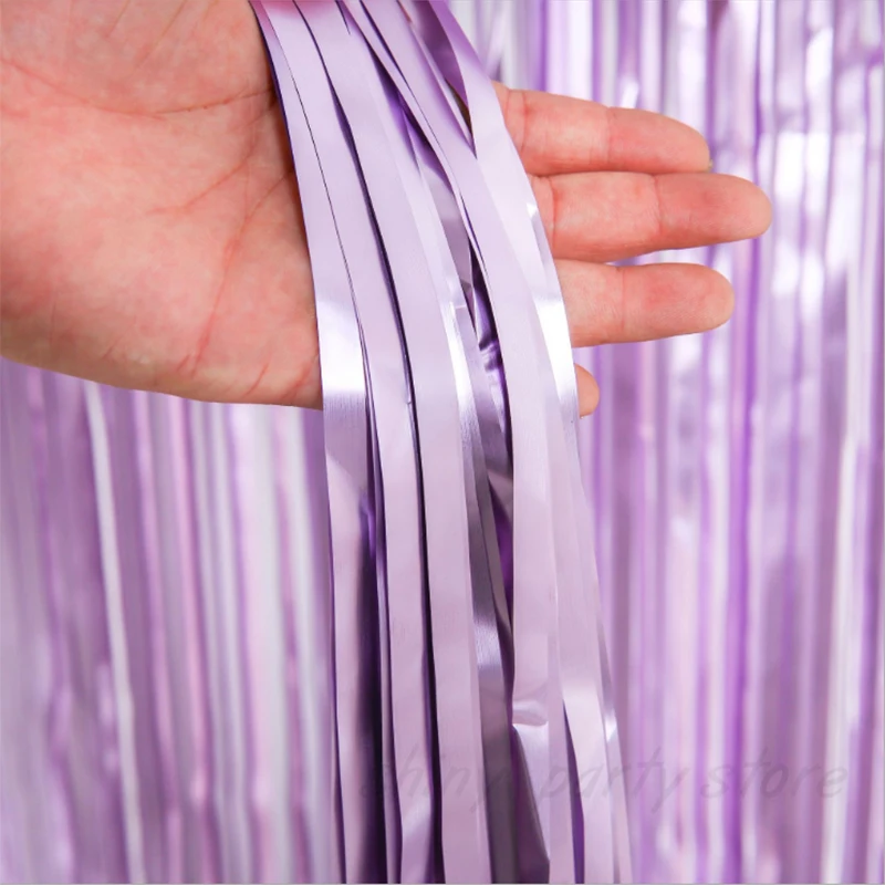 1 * 2m Matte Rain Curtain Wedding Rainbow Rain Fringe Curtain Children's Birthday Party Decoration Party Favors Wedding Decorati party decorations