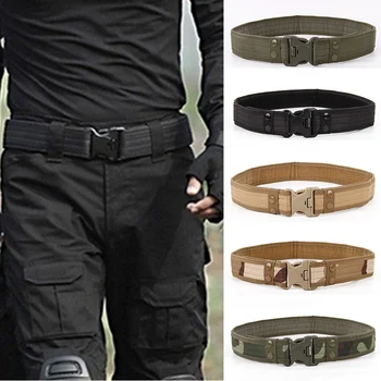 

2020 Hot Mens Tactical Belt Military Nylon Belts Outdoor Multifunctional Training Waistband High Quality Camouflage Waist Strap