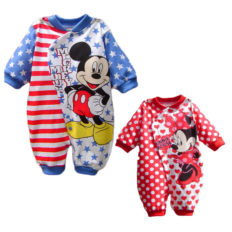 Disney Baby Boy Clothes Cotton Baby Rompers Mickey Rouaps Bebe Cartoon