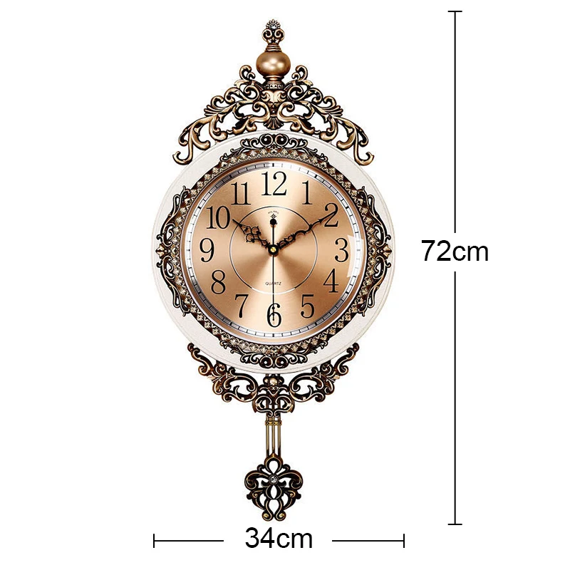 Crown Pattern Swing Mute Quartz Wall Clock D  
