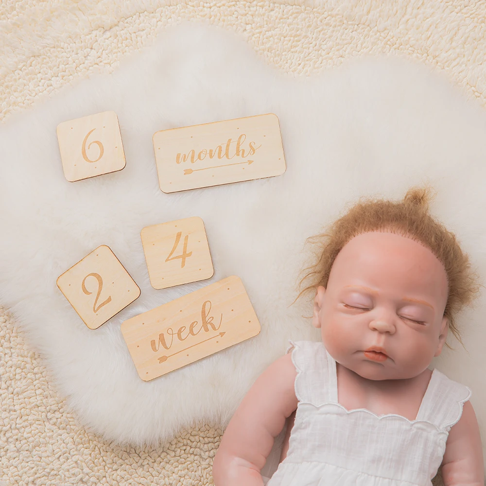 7 unids/set de madera bebé memorial hito película bebé foto recuerdo especial regalo recién nacido regalo bebé regalo de recuerdo