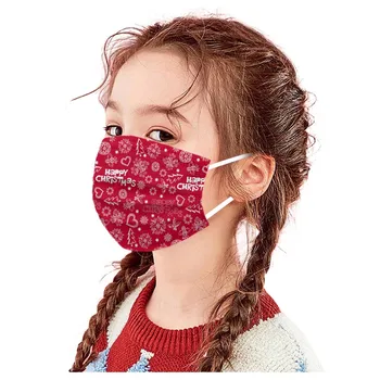 

Kids Unisex Disposable Masks red Printed Mask With Elastic Earloop 3 Ply face mask cover mouth mascarillad desechables masque
