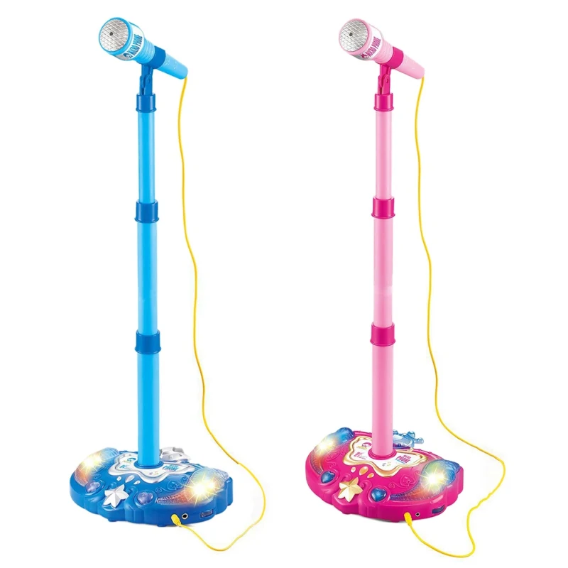 Дети Караоке микрофон Музыкальные инструменты для детей пластик мультфильм дизайн подарки на день рождения интеллект развивающие игрушки