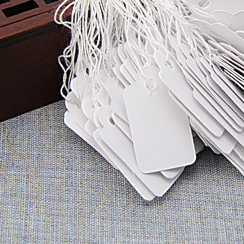 500 White Jade Blank Label Listing Hanging Price Labels 26X15mm Top C6UD