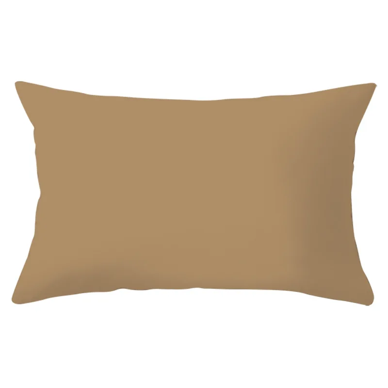 Solid Color Rectangular Cushion Cover 30x50cm Single-sided Print Polyester Decorative Pillowcase for Sofa Home Decor Pillow Case 