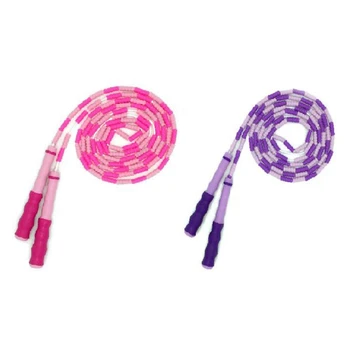 

2 Pcs Adjustable Beaded Section Skipping Rope Ladies Men and Children Lightweight Segmented Fitness Skipping Rope