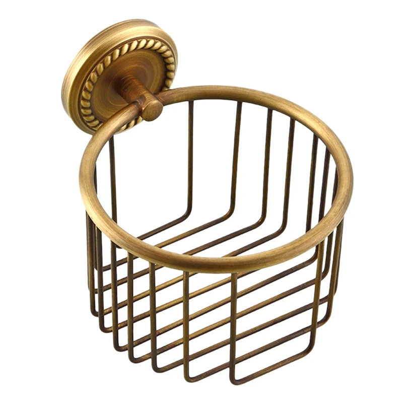 

Hot Sale Paper Holder Bathroom Accessories Antique Brass Bathroom Shower Shelf Organizer Wall Mount