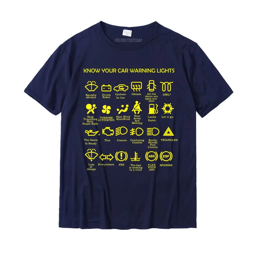 On Sale Men Tshirts Round Collar Short Sleeve 100% Cotton Customized T Shirt Printed T-shirts Wholesale Car warning lights Very Funny Joke Unique Driver Gift T-Shirt__MZ22874 navy