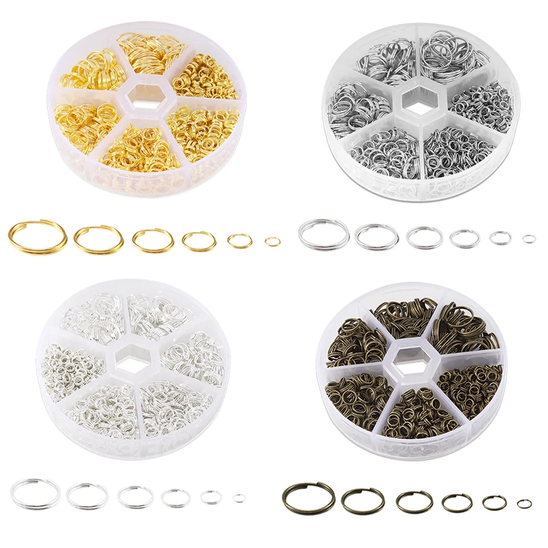 

Open Jump Ring Split Connectors Ear Hook Tiny Mini Eye Pins Eyepins Hooks Eyelets DIY Jewelry Making kits Finding Supplies set