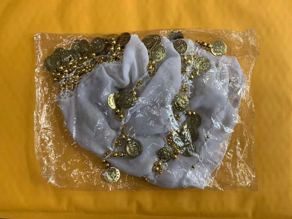 1 piece 3 Rows 128 Gold Coins Belly Dance Costume Hip Scarf Skirt Belt Wrap Waist New Brand