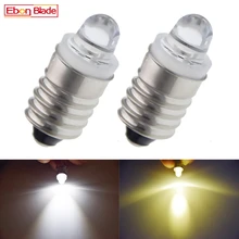 2 pces e10 parafuso led atualizar lanterna lâmpada 3 v 12v 1447 led luz lâmpada substituição lanterna tocha lâmpadas 3 volts quente/branco