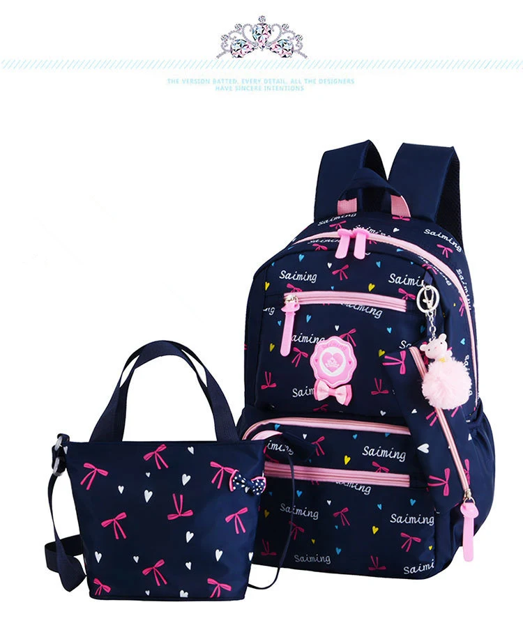 Printing 3pcs/Set Backpacks Cute School Bags For Teenager Girls travel Backpack kids Princess Schoolbags mochila escolar