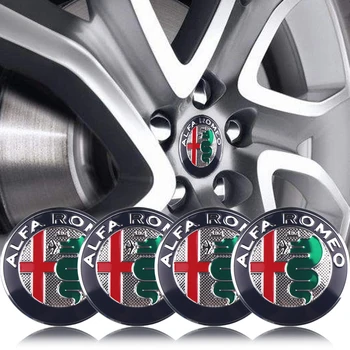 

4pcs 56mm Car Wheel Center Hub Caps decoration Sticker For alfa romeo 159 147 156 giulietta 147 159 mito excellent car styling