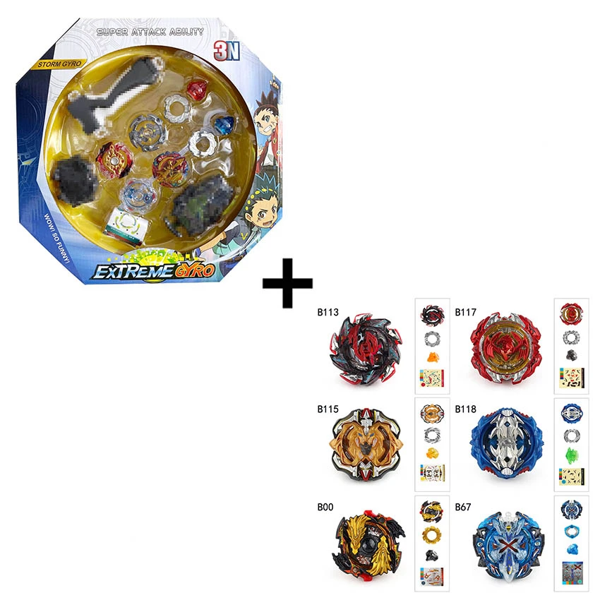Набор пусковых устройств Bey blades Toys Arena Bay blades Toupie Metal Burst God spinning top подарки для детей - Цвет: set with 6pcs gyro
