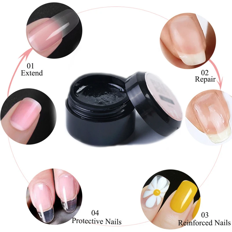 Fiber Cracked Nail Repair Gel Extension Building UV Nail Gel Varnish Broken Nails Repair Soak Off UV Gel Nail Repair Treatment 1