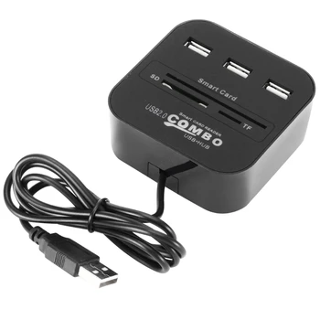 

Portable USB SIM Smart Card Reader For Bank Card IC/ID EMV SD TF 3USB HUB MMC USB-CCID ISO 7816 CACDNIEATM IC SIMSDTF