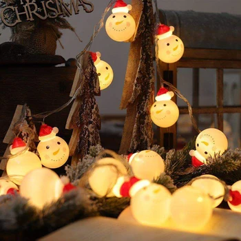 

LED Christmas Light String Snowman Santa Egg String Light Small Lantern Battery Box Christmas Tree Holiday Party Decoration