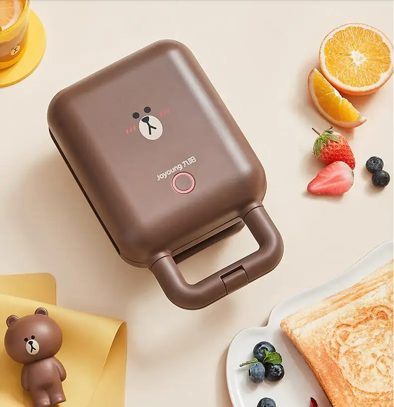 220V Household Electric Waffle Maker Yellow/Brown Color Available Mini Portable Sandwich Baking Machine