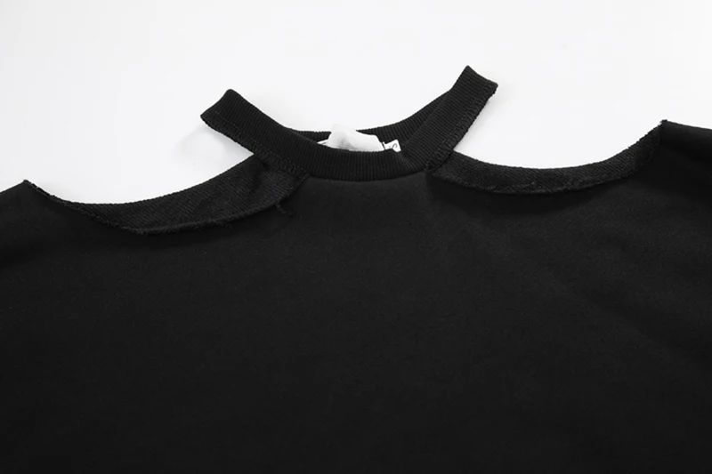 GALCAUR черные толстовки с открытыми плечами для женщин Висячие шеи фонарь с длинным рукавом Женская толстовка одежда мода Tide
