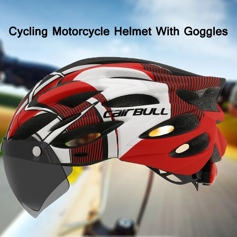 

Cairbull Ultralight Cycling Helmet with Removable Goggles Riding Road Bike MTB Helmets Mountain Bicycle Motorcycle EPS Helmets