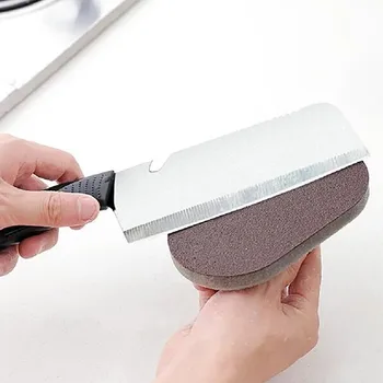 

New Diamond Sand Kitchen Sponge Descaling Clean Magic Pan Pot Windows Cleaning Brush Sponge With Hand Protector Cook Accessories