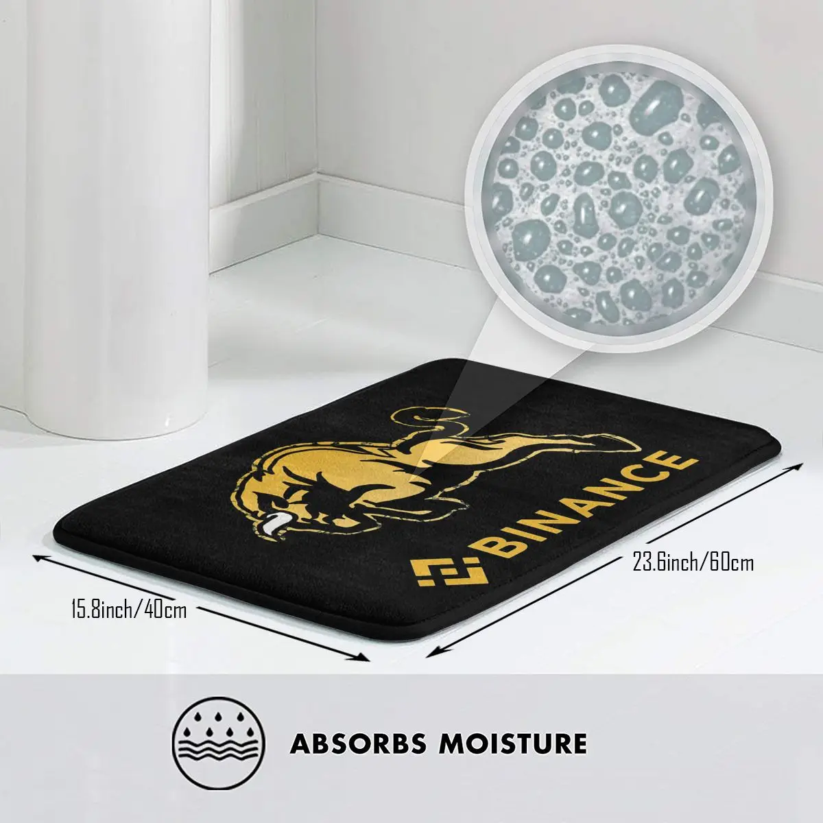 Binance Coin Crypto Miners Bathroom Mat BNB Bull Doormat Carpet Balcony Rug  Home | eBay Australia