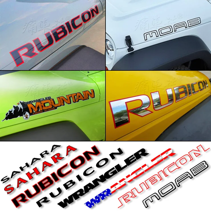 

Car Sticker For Jeep Wrangler Robin Hood / Saharan / Rubican Wrangler Hood Sticker Modification