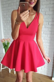 

Sexy V Neck A-line Short Homecoming Party Dresses