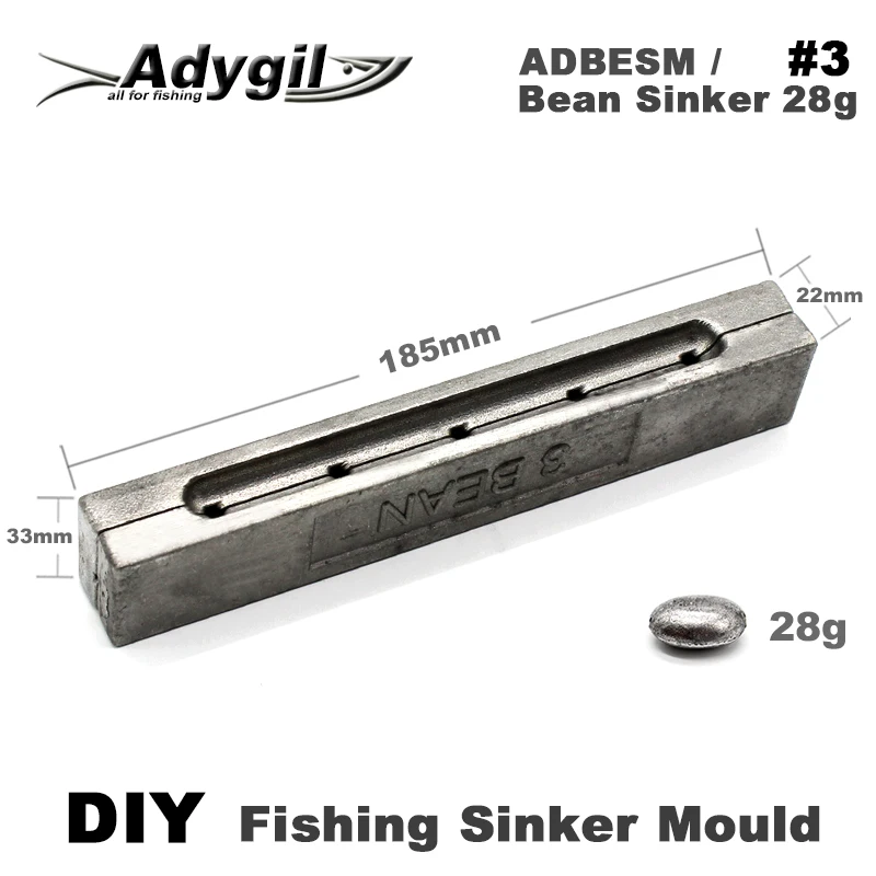 Adygil DIY рыболовные бобовые грузила прессформы ADBESM/#3 бобовые грузила 28 г 5 полостей