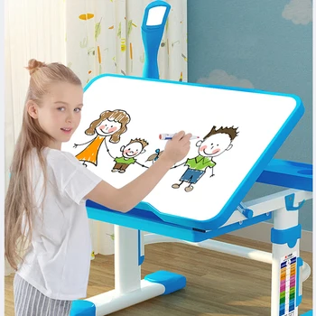 

Children's Ergonomic Study Desk Multifunctional Kid Study Children Homework Student Adjustable Desk Chair Combination Desktop