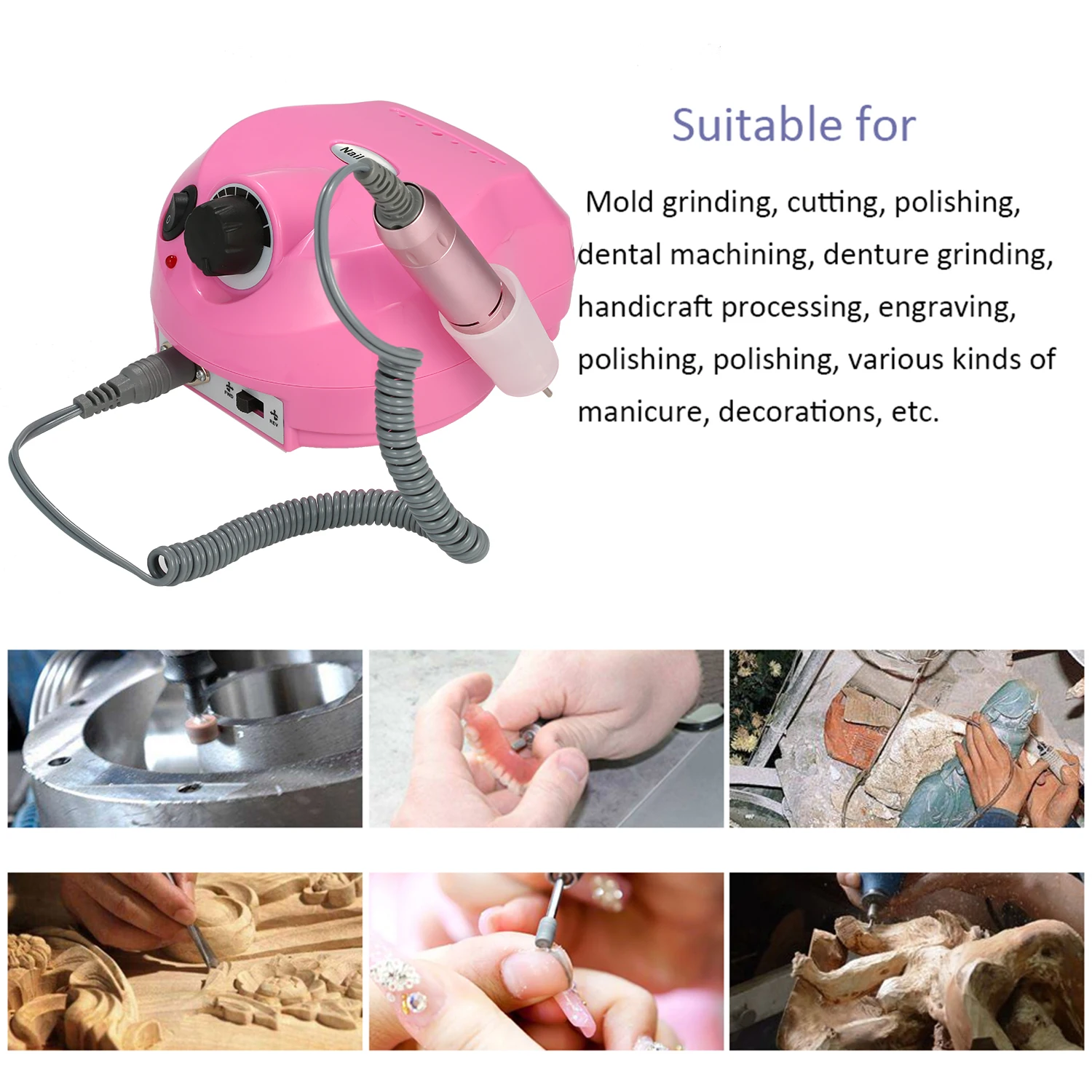 Professional Electric Nail Drill Machine 30000RPM E-file Electric Nail File Grinder Polisher Kit Manicure Pedicure Drill
